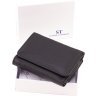 Чорний жіночий гаманець маленького розміру із натуральної шкіри з монетницею ST Leather 1767236 - 9