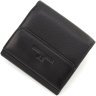 Маленький женский кошелек из натуральной кожи черного цвета с монетницей ST Leather 1767336 - 3