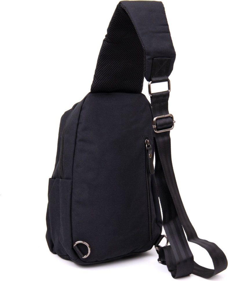 Черная мужская сумка-слинг из нейлона Vintage (20632)