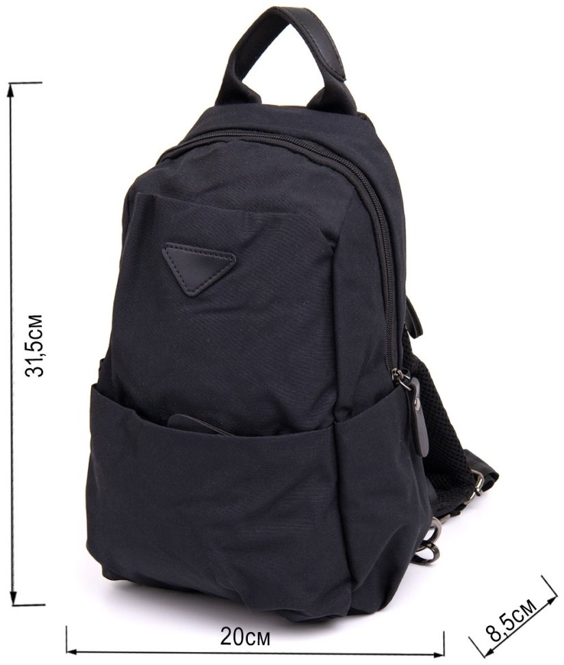 Черная мужская сумка-слинг из нейлона Vintage (20632) фото №10 Черная мужская сумка-слинг из нейлона Vintage (20632) modnotak фото №10