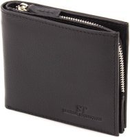 Мужское портмоне из натуральной черной кожи с монетницей ST Leather 1767436