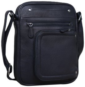 Качественная мужская сумка-планшет из натуральной кожи флотар в черном цвете Tavinchi 77536