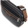 Черно-коричневая мужская плечевая сумка из натуральной кожи Tom Stone 77736 - 6