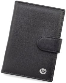 Шкіряна обкладинка для паспорта та карток ST Leather 97736 чорна