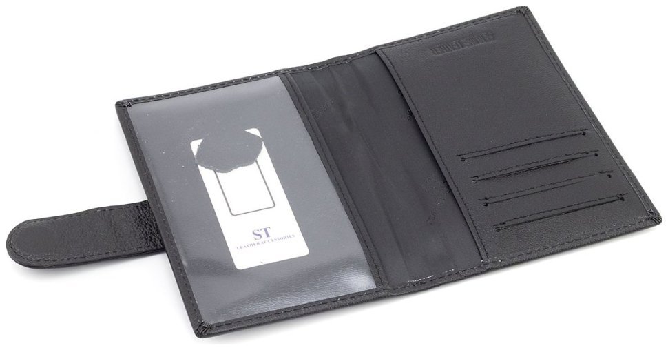Кожаная обложка для паспорта и карточек ST Leather 97736 черная фото №4 Кожаная обложка для паспорта и карточек ST Leather 97736 черная modnotak фото №4