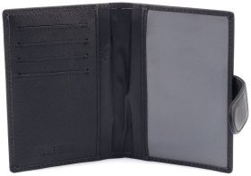 Шкіряна обкладинка для паспорта та карток ST Leather 97736 чорна