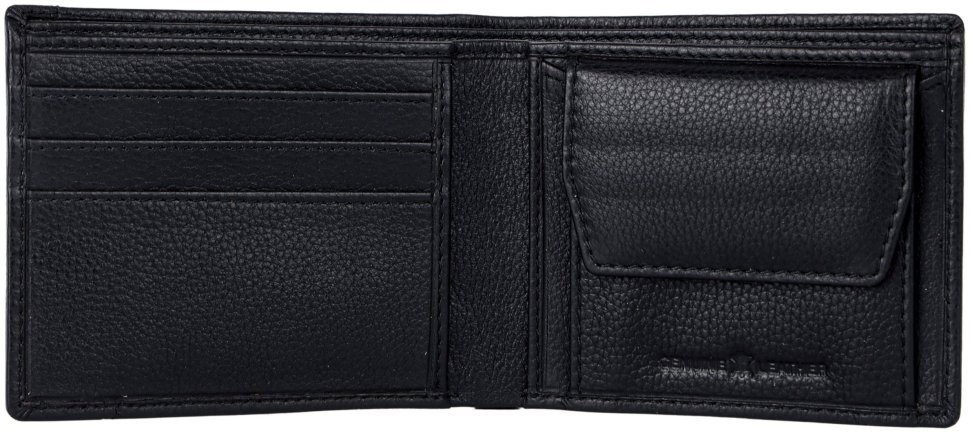 Кожаный мужской кошелек с монетницей и съемным блоком для карт Hammonds Flycatcher HF577 черный 108036 modnotak фото №4