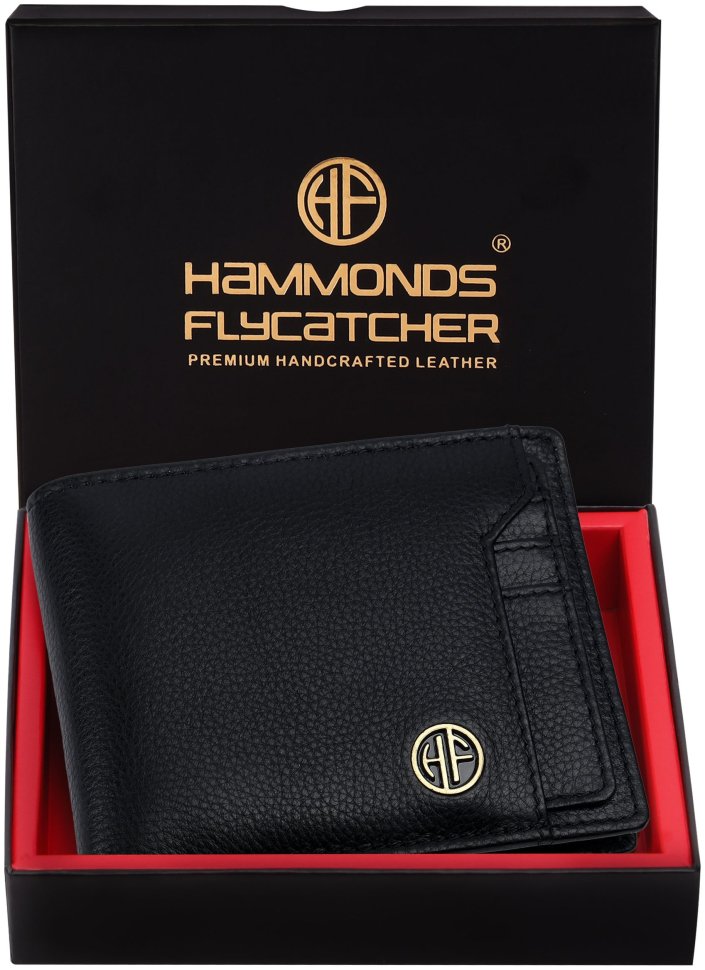 Кожаный мужской кошелек с монетницей и съемным блоком для карт Hammonds Flycatcher HF577 черный 108036 modnotak фото №7