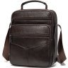 Шкіряна сумка-барсетка зі шкіри флотар коричневого кольору Vintage (14991) - 1