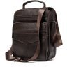 Шкіряна сумка-барсетка зі шкіри флотар коричневого кольору Vintage (14991) - 2