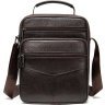 Шкіряна сумка-барсетка зі шкіри флотар коричневого кольору Vintage (14991) - 6