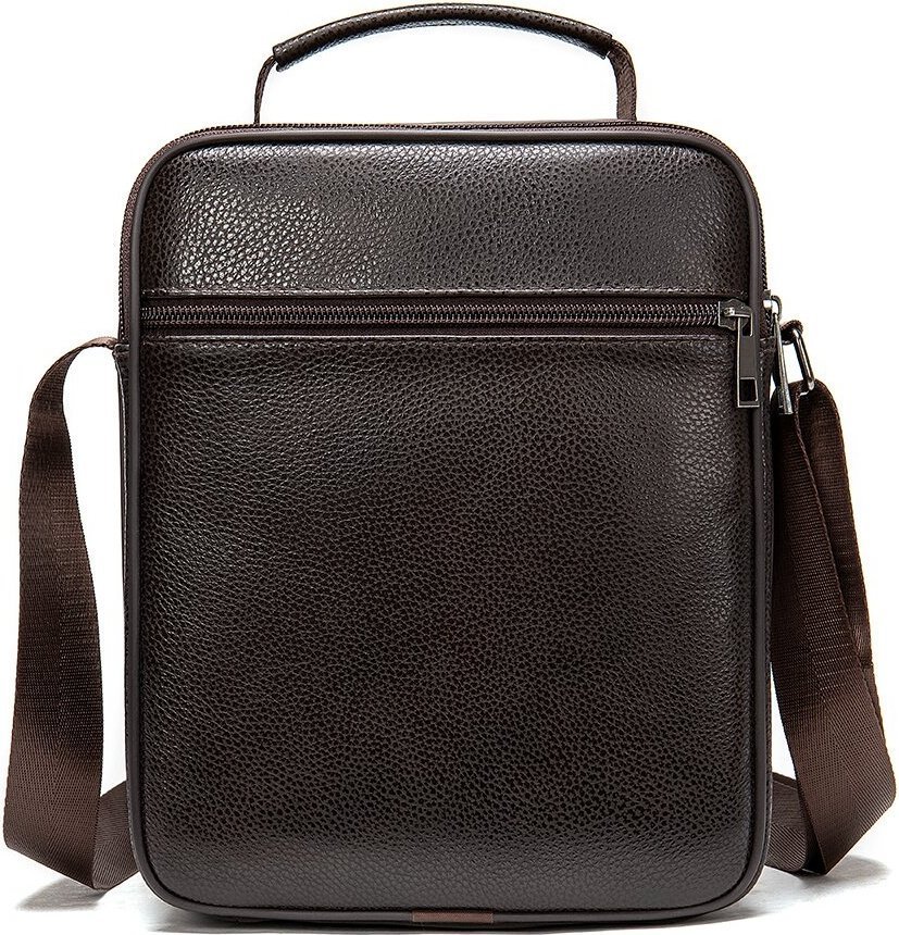 Кожаная сумка-барсетка из кожи флотар коричневого цвета Vintage (14991) modnotak фото №7