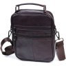 Коричневая мужская сумка-барсетка среднего размера из натуральной кожи Vintage 2421304 - 2