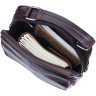 Коричневая мужская сумка-барсетка среднего размера из натуральной кожи Vintage 2421304 - 5