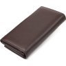 Великий жіночий шкіряний гаманець коричневого кольору з клапаном на кнопці CANPELLINI (2421526) - 2
