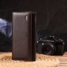 Великий жіночий шкіряний гаманець коричневого кольору з клапаном на кнопці CANPELLINI (2421526) - 6