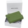 Кожаный женский маленький кошелек оливкового цвета с фиксацией на магнит Marco Coverna 68636 - 7