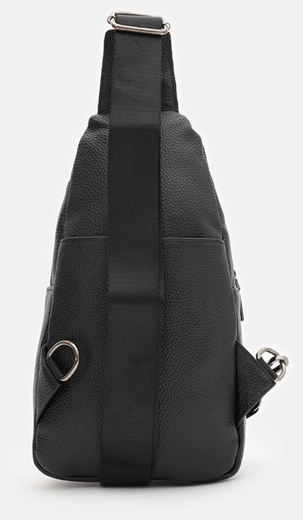 Стильный мужской слинг из натуральной кожи черного цвета Borsa Leather 88736 modnotak фото №3