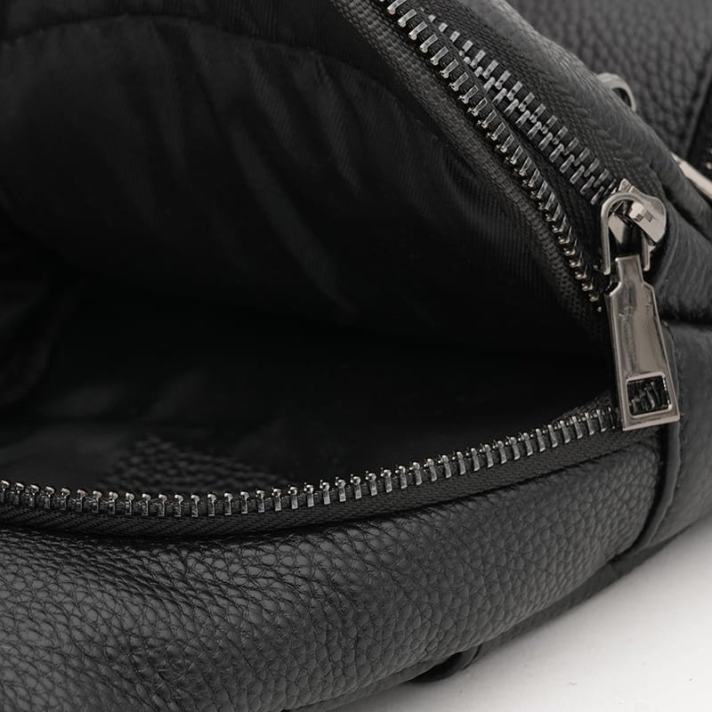 Стильный мужской слинг из натуральной кожи черного цвета Borsa Leather 88736 modnotak фото №5