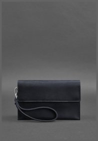 Мужской клатч-барсетка из винтажной кожи синего цвета на запястье BlankNote 78836