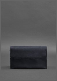 Мужской клатч-барсетка из винтажной кожи синего цвета на запястье BlankNote 78836