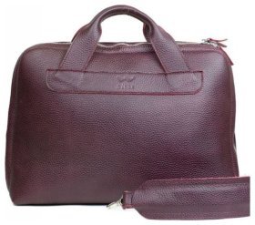 Шкіряна ділова жіноча сумка марсалового кольору з ручками BlankNote Attache Briefcase 78936