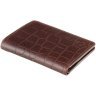 Коричневое мужское портмоне из натуральной кожи под крокодила с RFID - Visconti Caiman 69036 - 2