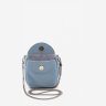 Голубая женская мини-сумка из фактурной кожи на цепочке BlankNote Kroha 79036 - 3