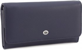 Жіночий шкіряний гаманець класичного стилю в темно-синьому кольорі ST Leather (15405)