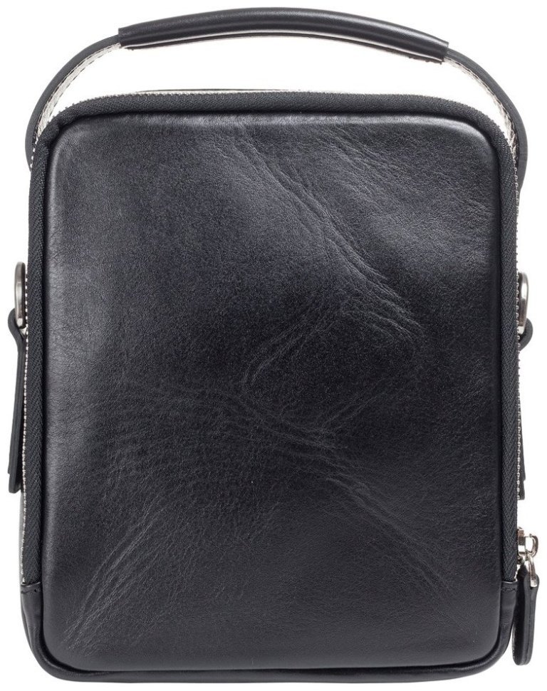 Мужская компактная сумка-барсетка из гладкой кожи черного цвета DESISAN 80037 фото №2 Мужская компактная сумка-барсетка из гладкой кожи черного цвета DESISAN 80037 modnotak фото №2