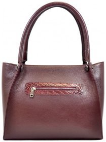 Бордовая женская сумка формата А4 из натуральной кожи флотар Desisan 80137