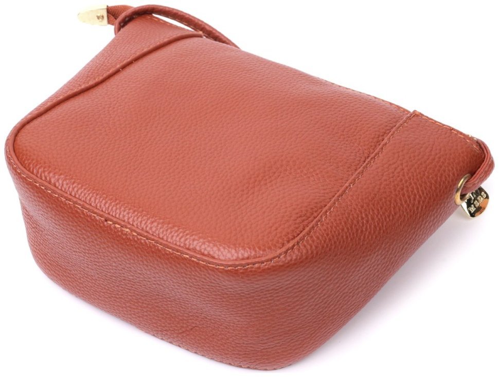 Жіноча плечова сумка з натуральної шкіри коричневого кольору Vintage 2422300