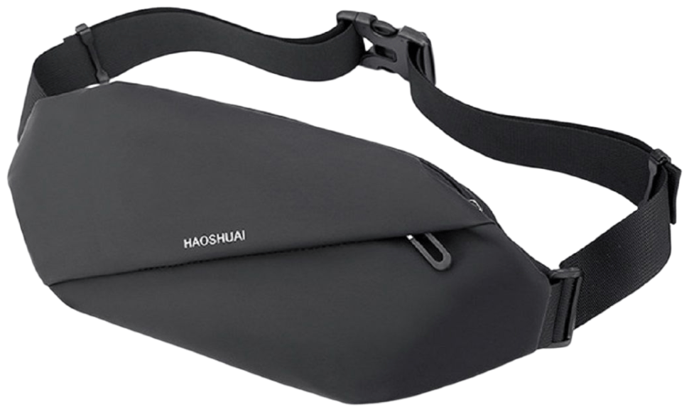 Мужская поясная сумка из качественного текстиля Confident 90737 Черная modnotak фото №1