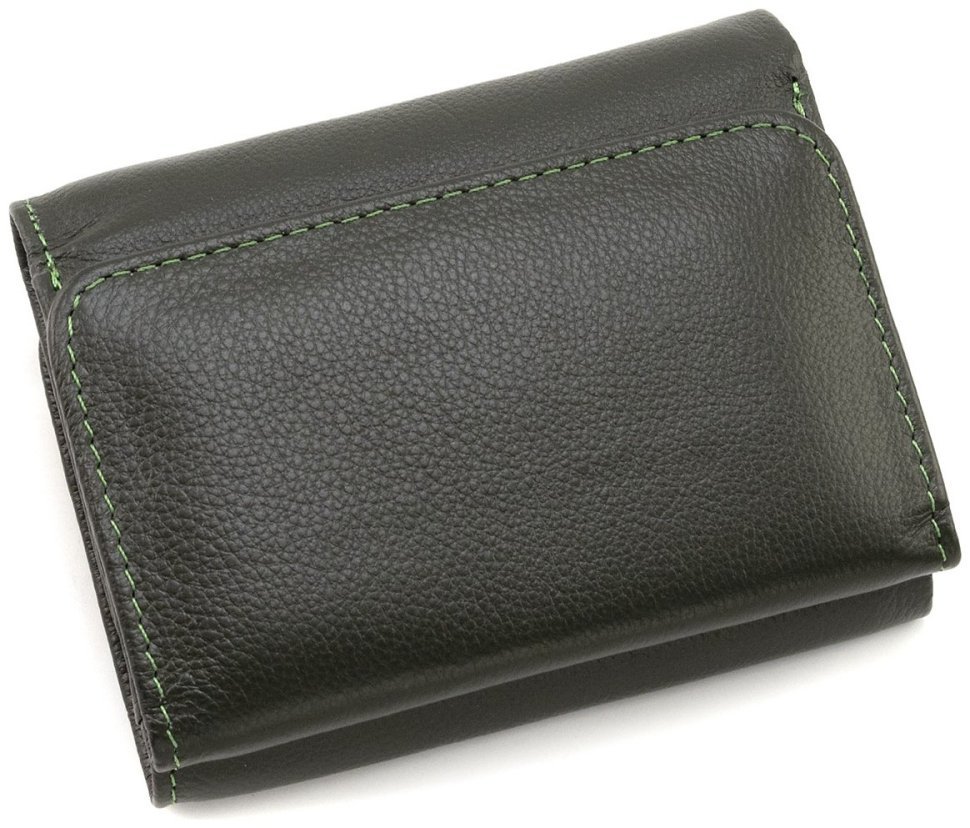 Женксий кожаный кошелек зеленого цвета на магнитной застежке ST Leather 90837 modnotak фото №4
