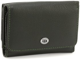 Жіночий шкіряний гаманець зеленого кольору на магнітній застібці ST Leather 90837