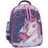 Рюкзак серого цвета школьный для девочки с принтом единорожки Bagland 111137 modnotak фото - 1
