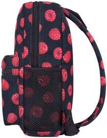 Текстильный рюкзак для девочки подростка, черного цвета с принтом малины Bagland 111437