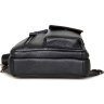 Чорний рюкзак з натуральної шкіри з одного лямкою VINTAGE STYLE (14407) - 5