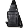 Черный рюкзак из натуральной кожи с одной лямкой VINTAGE STYLE (14407) - 7