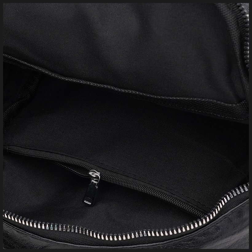 Жіночий рюкзачок середнього розміру з екошкіри чорного кольору Monsen 71837