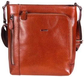 Мужская сумка планшет из натуральной кожи Desisan 81837 Рыжая