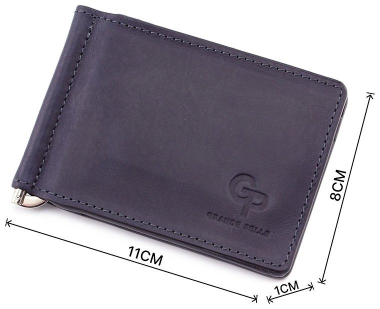 Універсальний затискач для купюр з вінтажній шкіри Grande Pelle (13163) modnotak фото №3