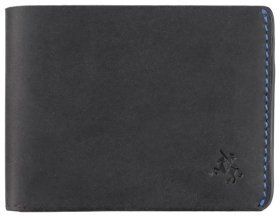 Чоловіче портмоне з вінтажної шкіри синього кольору для купюр і карток Visconti 81937