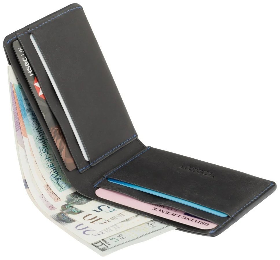 Мужское портмоне из винтажной кожи синего цвета для купюр и карт Visconti 81937 фото №2 Мужское портмоне из винтажной кожи синего цвета для купюр и карт Visconti 81937 modnotak фото №2