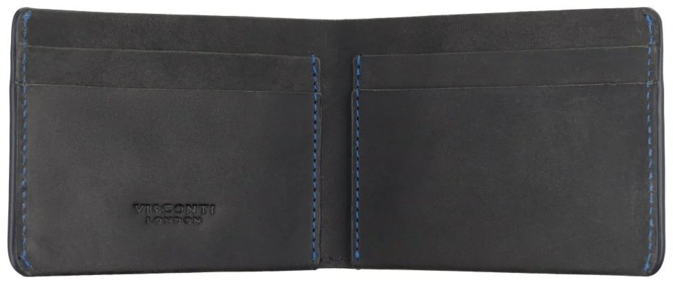 Мужское портмоне из винтажной кожи синего цвета для купюр и карт Visconti 81937 фото №4 Мужское портмоне из винтажной кожи синего цвета для купюр и карт Visconti 81937 modnotak фото №4