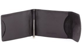 Кожаный зажим для денег черного цвета ST Leather (16843)