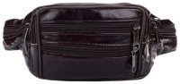 Темно-коричневая мужская сумка на пояс из натуральной кожи Borsa Leather (15631)