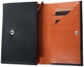 Жіночий чорний гаманець з яскравими вставками Beverly Hills на кнопці Vip Collection 102537