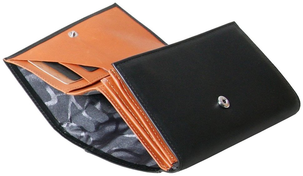 Жіночий чорний гаманець з яскравими вставками Beverly Hills на кнопці Vip Collection 102537 modnotak фото №5