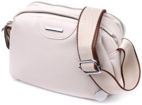 Кожаная женская сумка с двумя отделениями Vintage 22593 Белая